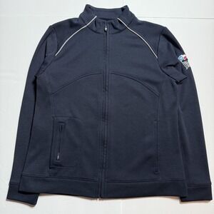 Cutter & Buck Jacket Mens Medium Navy CB DryTec Full Zip Valero Texas Open Golf